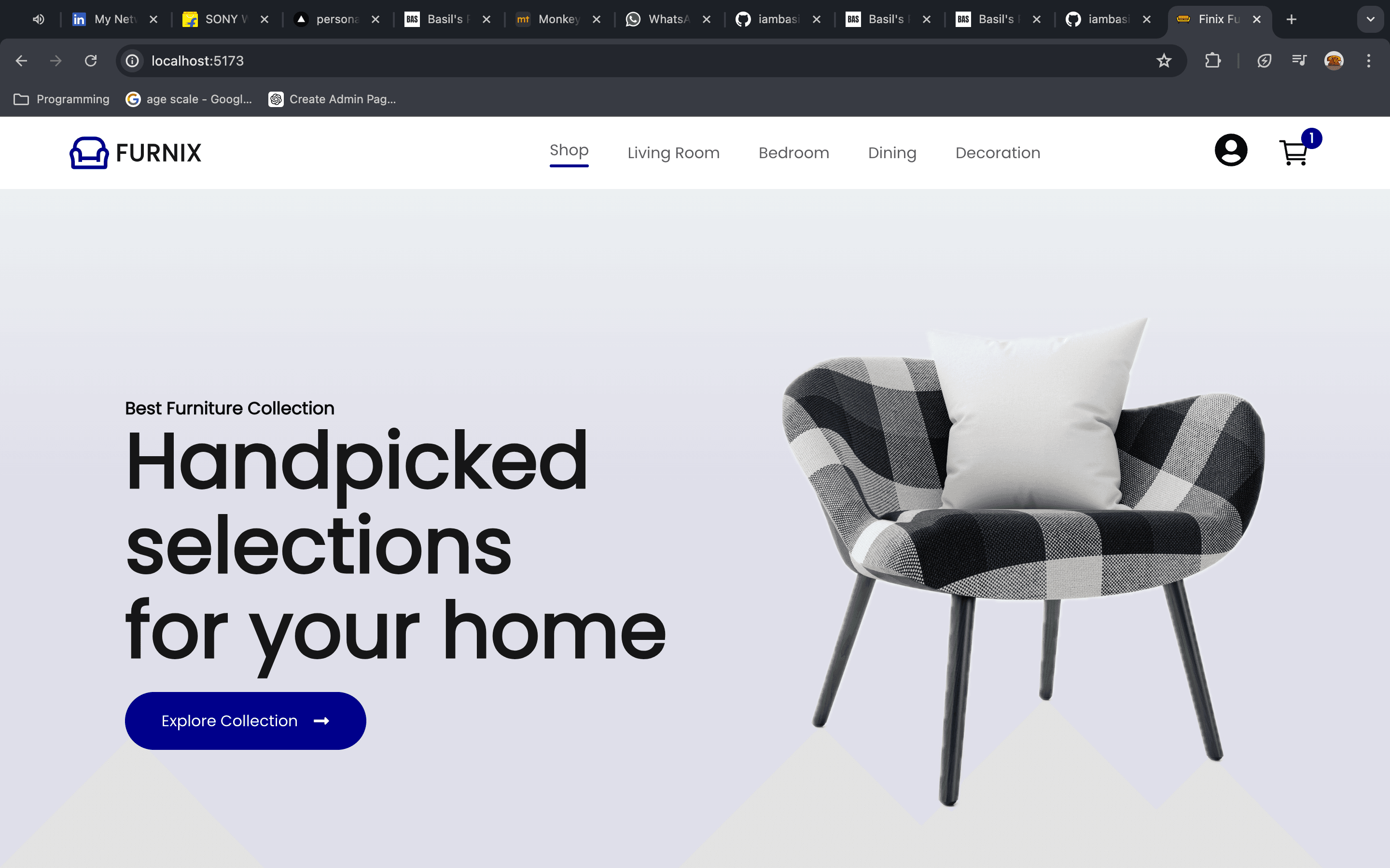 Cover for Finix Furniture Ecommerce Shop